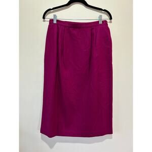 Vintage Personal wool skirt size 12 purple lined midi academia work office